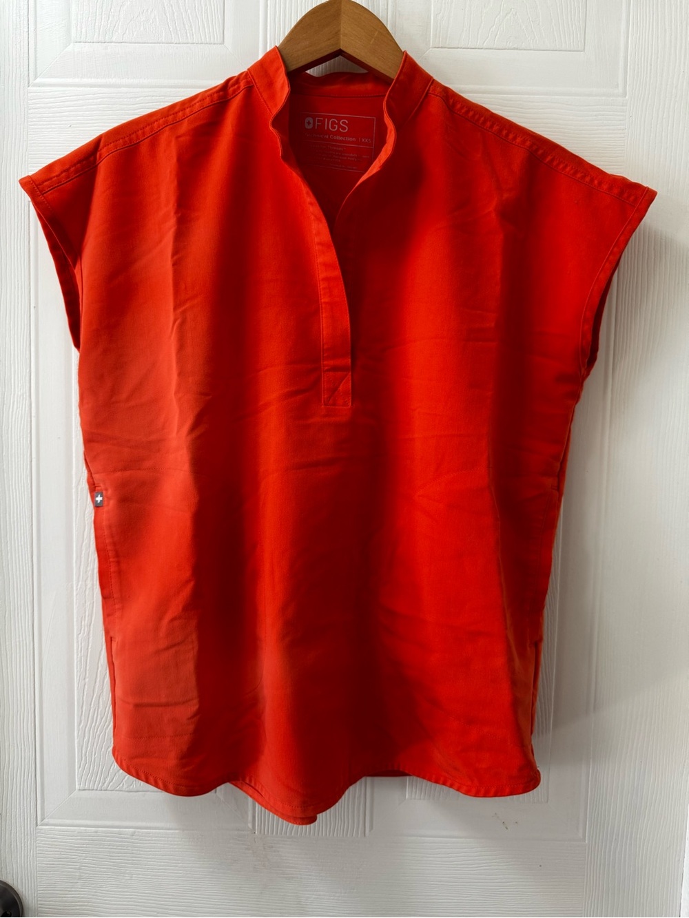 FIGS Women's Sleeveless Tunic Top in Bright Red-Orange